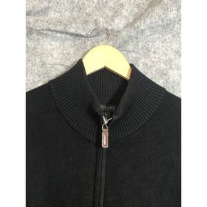 Lachlan Sweater Mens XL Black Full Zip Mock Neck Lightweight Knit Pullover w Tag